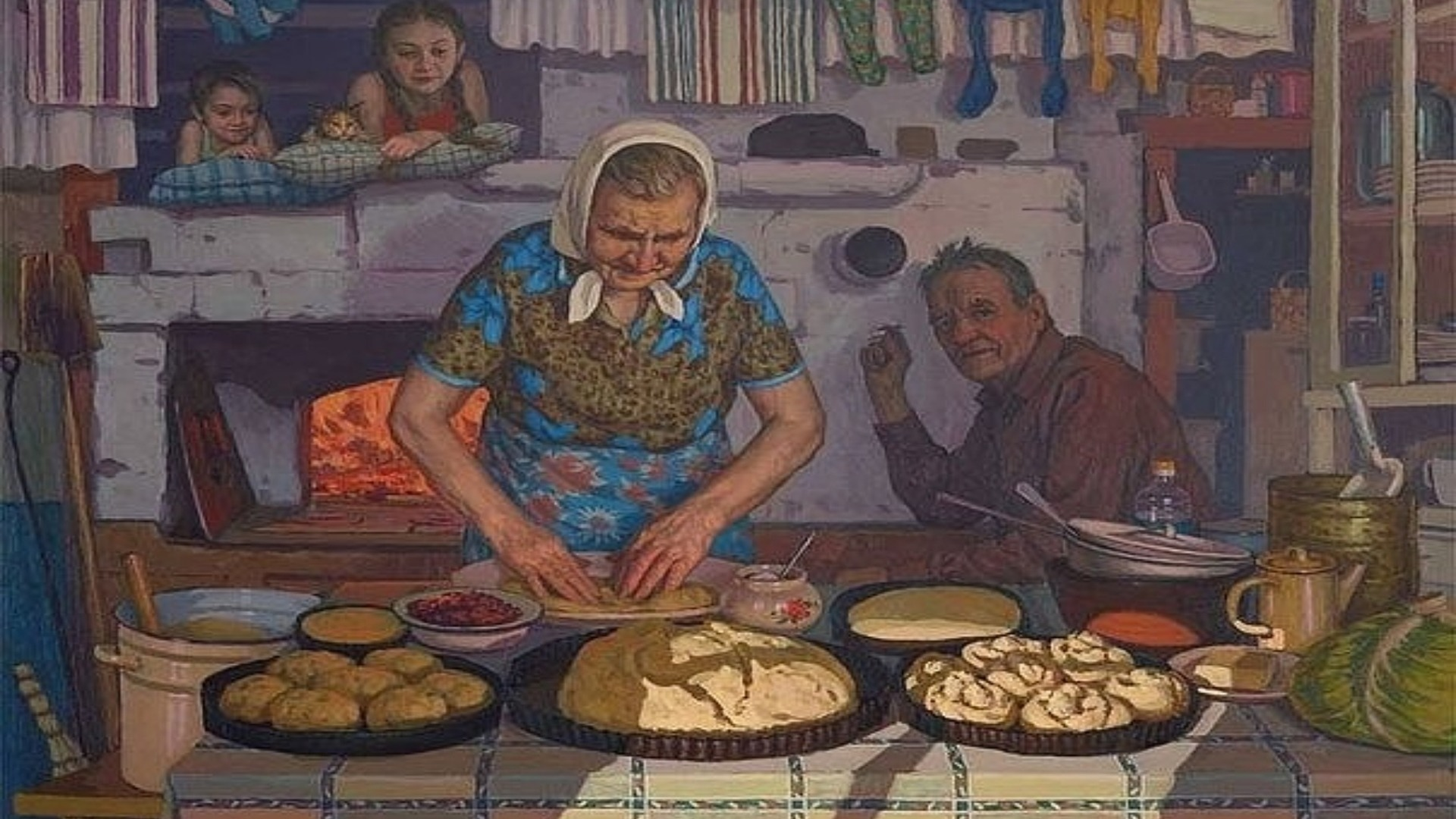 деревня, бабушка, пирожки