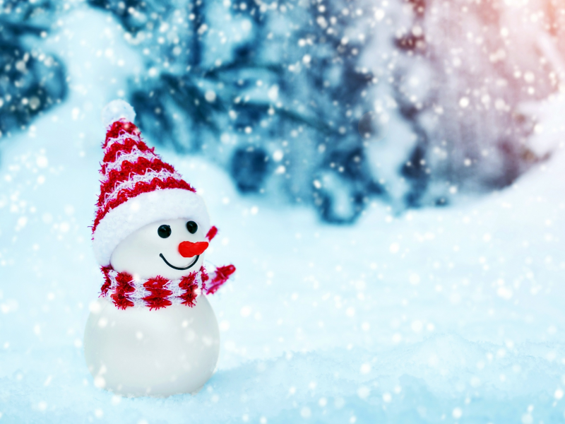 winter, christmas, snow, snowman