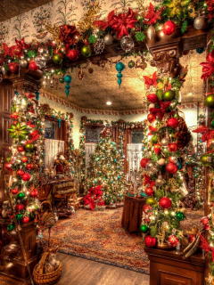 новый год, игрушки, рождество, праздник, гирлянды, елка, украшение
