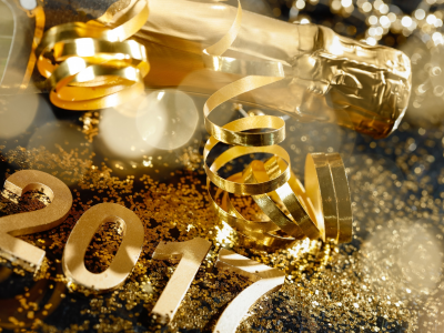 шампанское, gold, 2017, champagne, new year, happy, серпантин