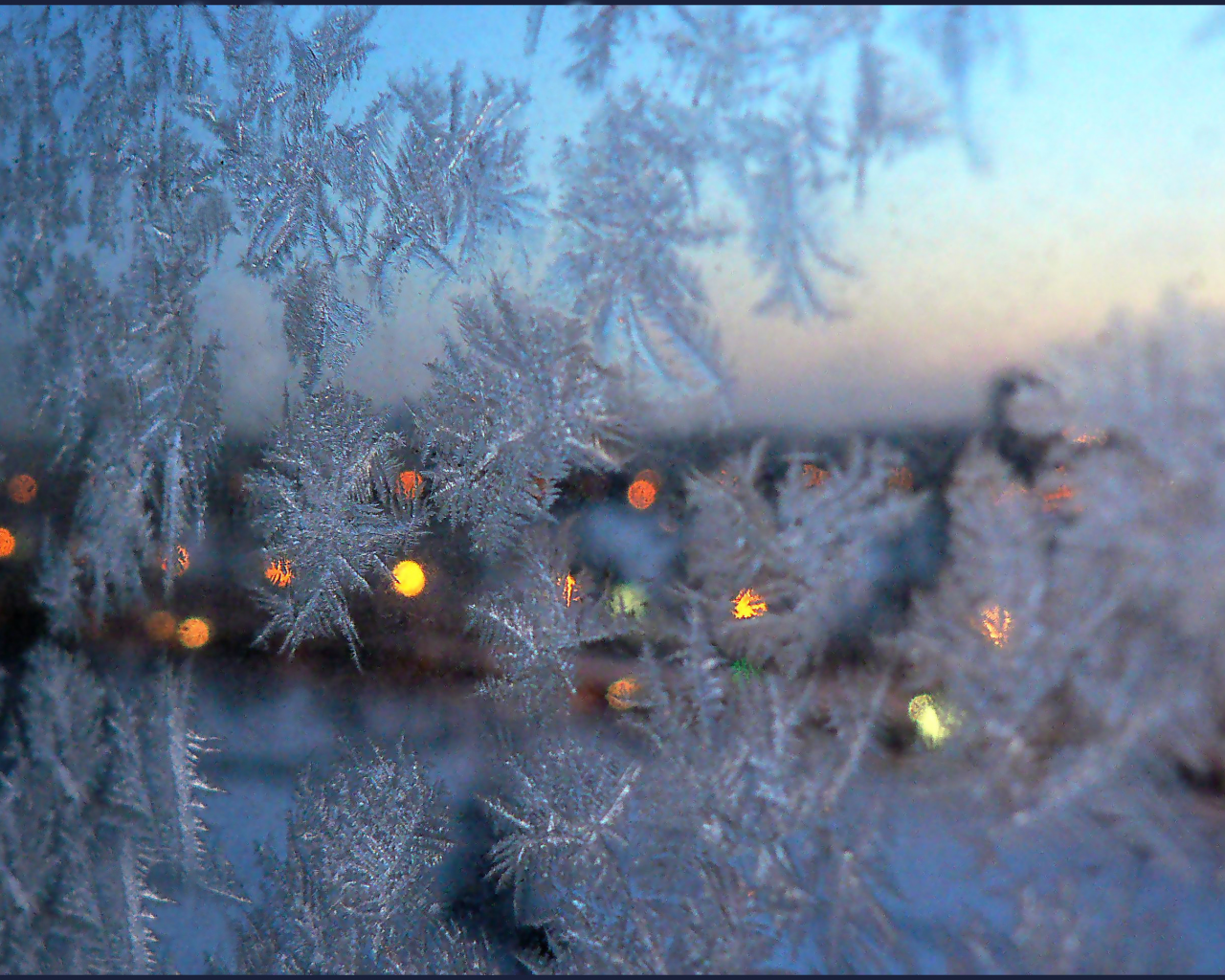 зима, окна