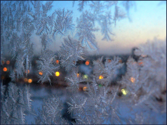 зима, окна