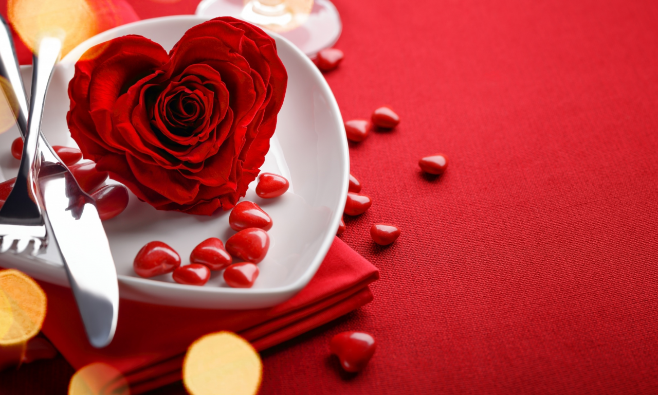 день святого валентина, розы, крупным планом, красный, сердце, тарелка