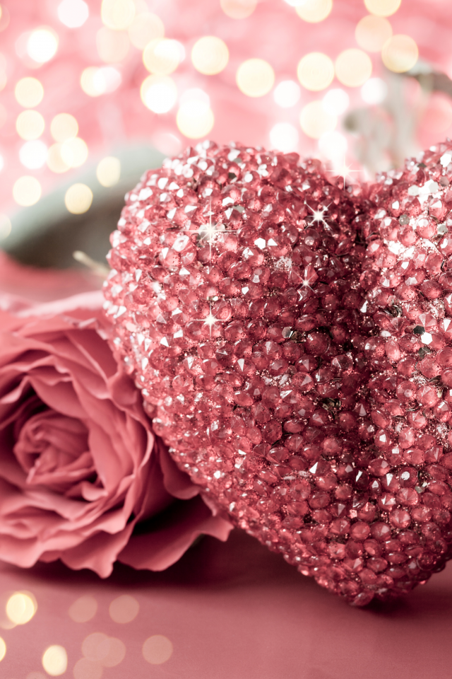 день святого валентина, розы, крупным планом, сердце, розовый