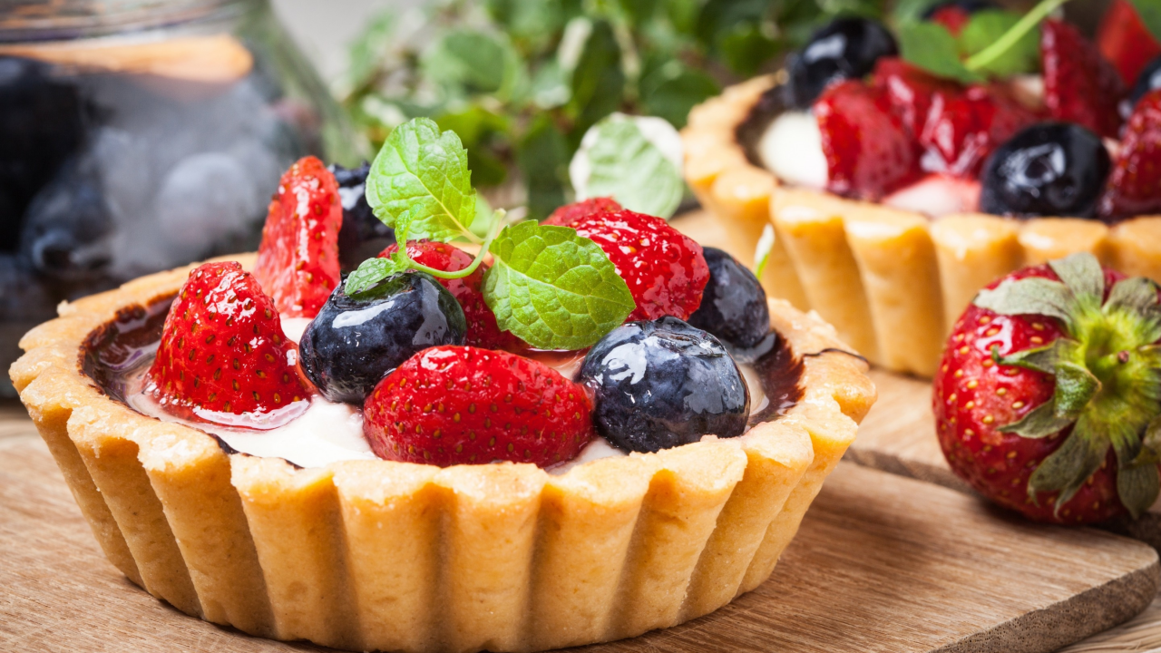 клубника, tart, sweet, ягоды, delicious, berries, черника, сладкое, корзинка, dessert, десерт, cream, тарталетка