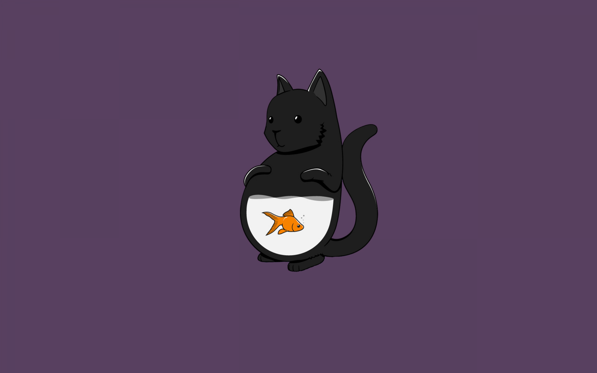кошка, минимализм, fish, cat, рыба, кот
