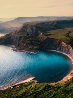 побережье, скалы, панорама, плато, вид сверху, море