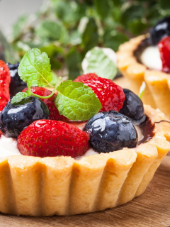 клубника, tart, sweet, ягоды, delicious, berries, черника, сладкое, корзинка, dessert, десерт, cream, тарталетка