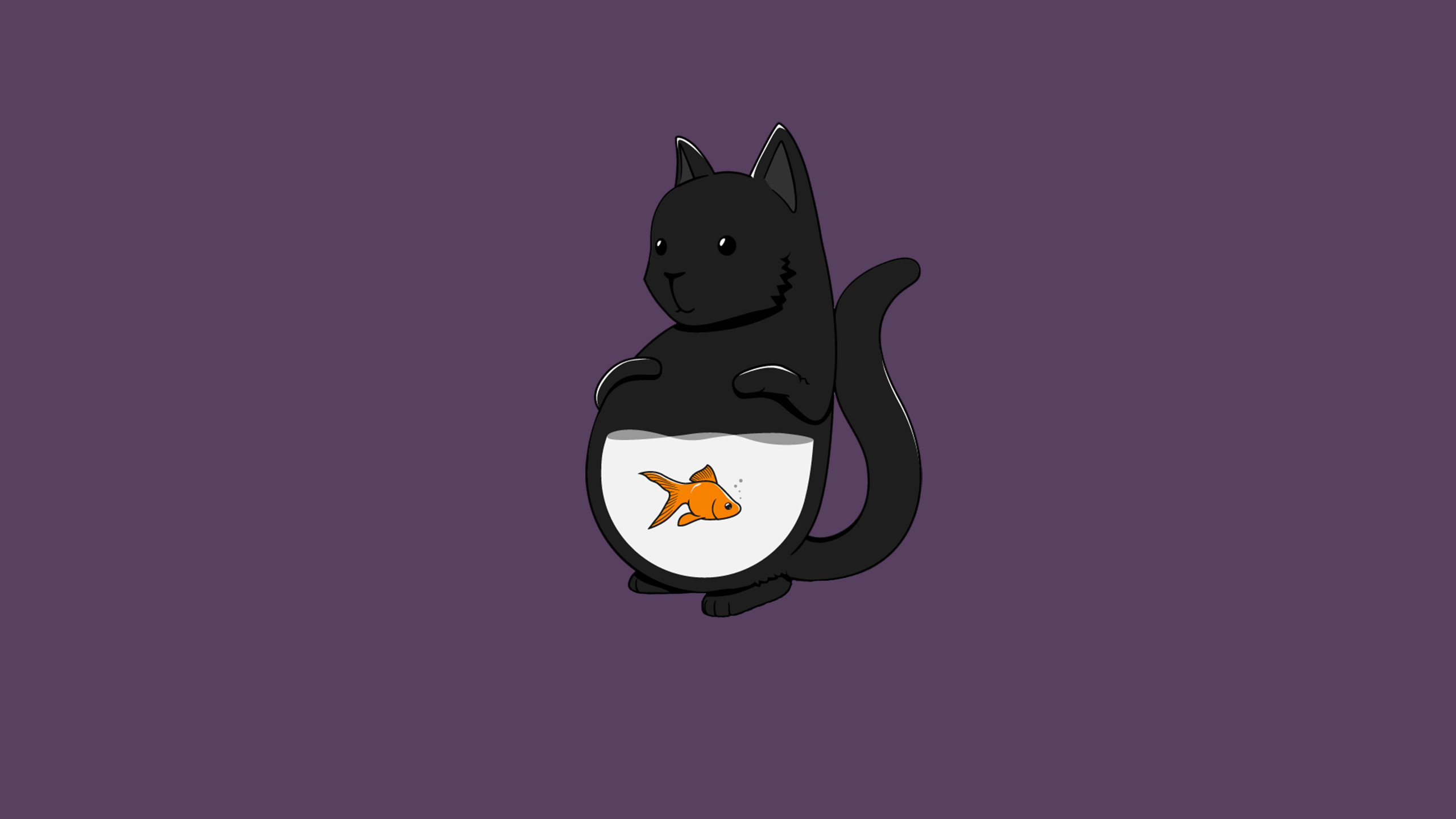 кошка, минимализм, fish, cat, рыба, кот