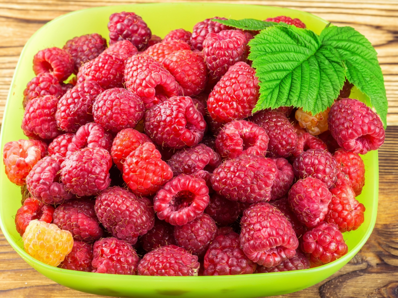 raspberry, foliage, малина, ягоды