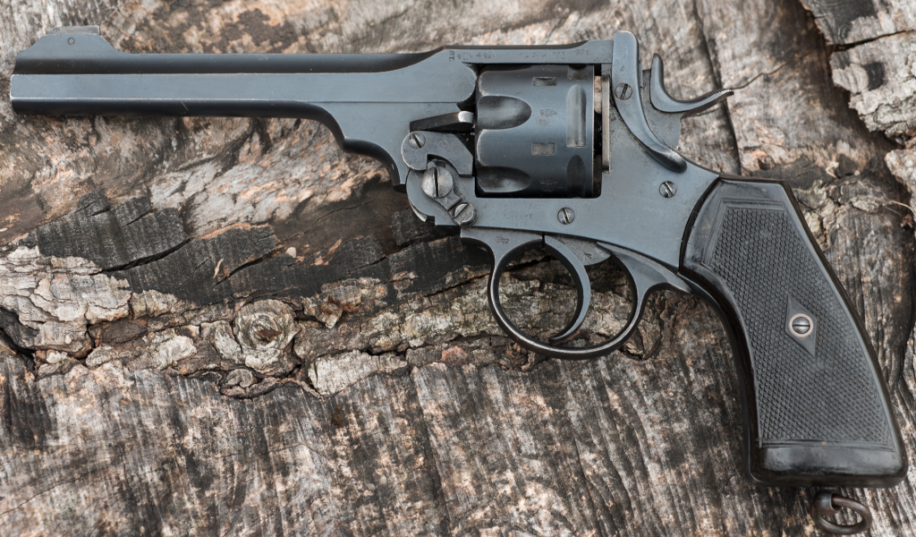 револьвер, british, webley, mark vi, circa, 1919, revolver, ammunition, pistol, weapon, gun, pistols, weapons, sun, see, up, wide