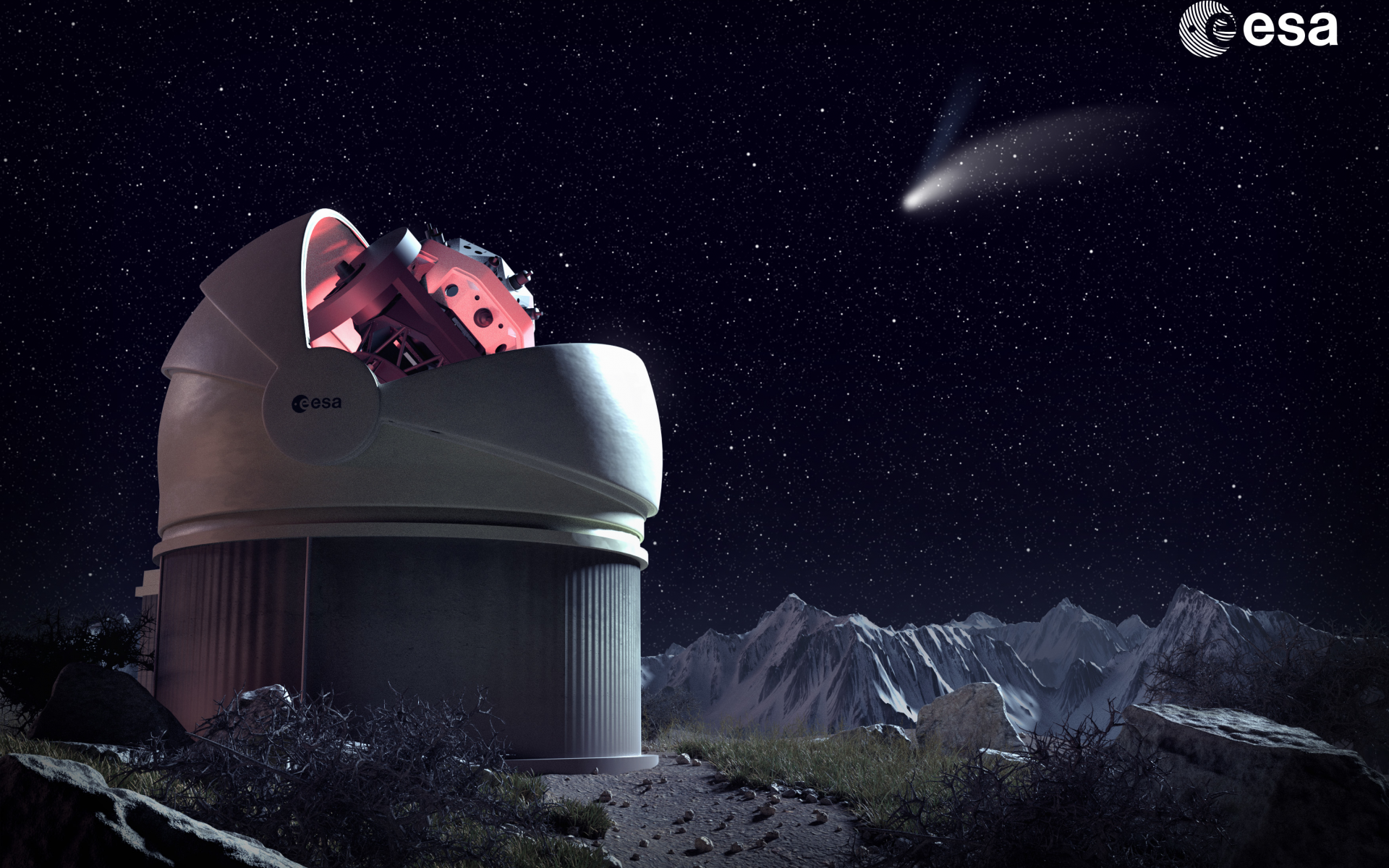 обсерватория, телескоп, наука, техника, космос, ночь, звёзды, комета