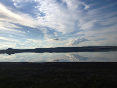 озеро, небо отражение