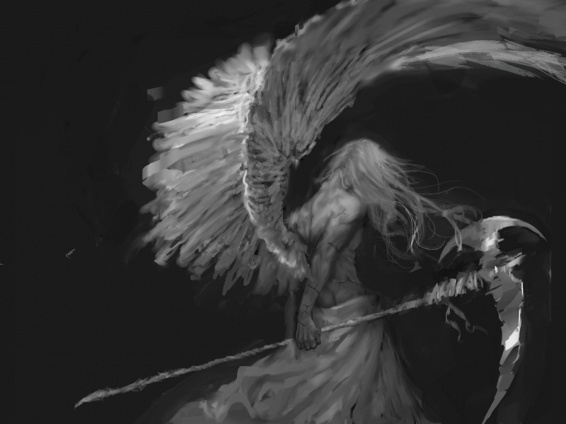 готика, коса, мужчина, ангел смерти, by bloodylittleturd