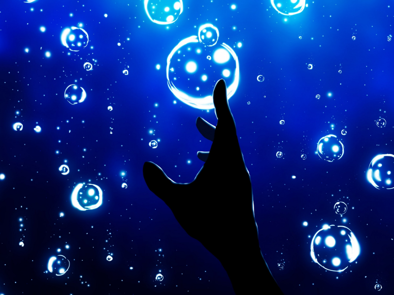 пузыри, рука, под водой