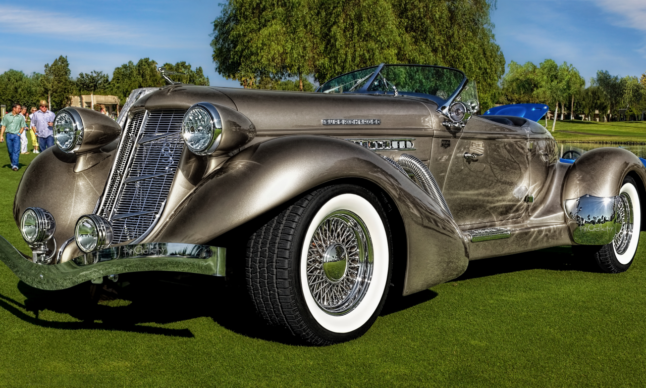 автомобиль, auburn, speedster, 1936, dual, cowl, car, old, front, lebaron, convertible, luxury, retro, silver, sun, summer, see, nice, pingallery, wide