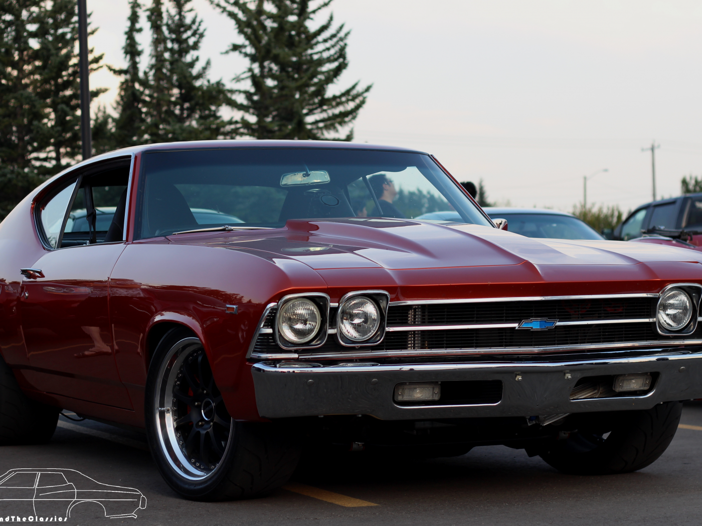 автомобиль, шевроле, chevrolet, chevelle, ss, 1969, american, muscle, musclecar, stance, power, car, sun, sky, summer, see, indusrial, front, red, wide