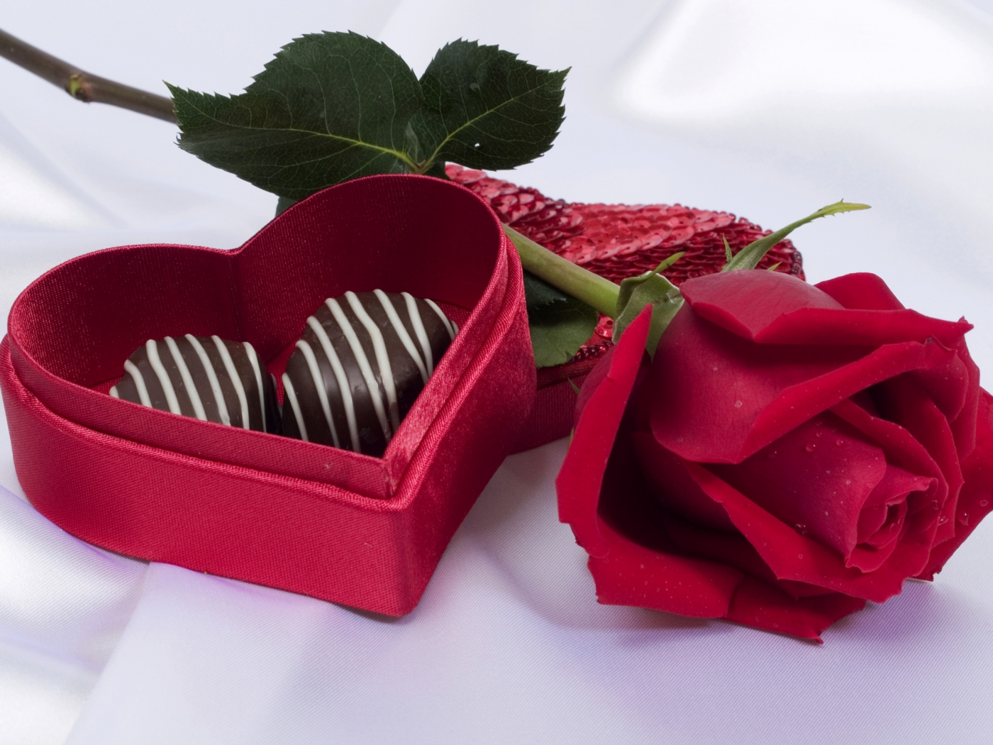 конфеты, сердечко, красная, коробочка, роза