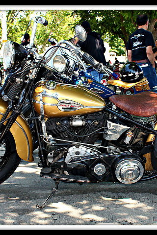 мотоцикл, харли дэвидсон, классика, harleydavidson, harley, davidson, golden, bobber, motorbike, bike, classic, storm, highball, dark, see, sun, front, white, highway, town, мотоцикл, nice, wide