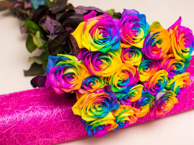 розы, multicolor, яркие, букет, roses, разноцветные