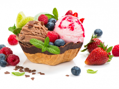 мята, клубника, шоколад, blueberries, ice cream, малина, ягоды, листья, черника, chocolate, сладкое, десерт, sweets, strawberry, мороженое