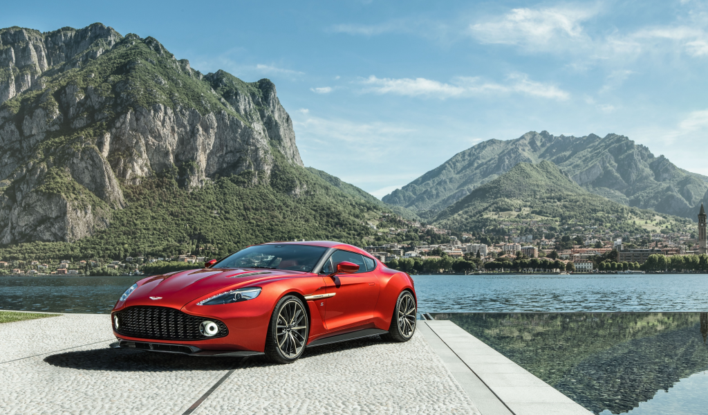 астон мартин, автомобиль, aston martin, aston, martin, vanquish, red, front, car, front, beach, wind, sun, solar, white see, eyes, nice, sky, white, nice, wide