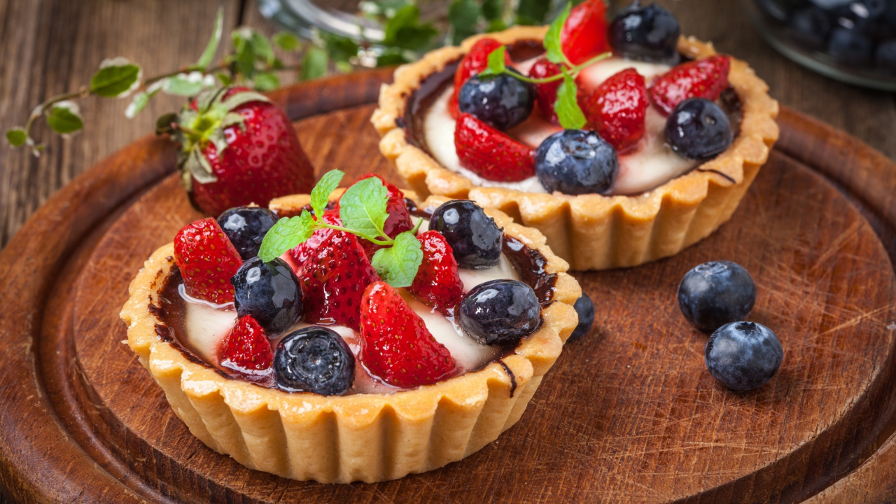 клубника, tart, berries, delicious, ягоды, черника, корзинка, dessert, десерт, cream, тарталетка