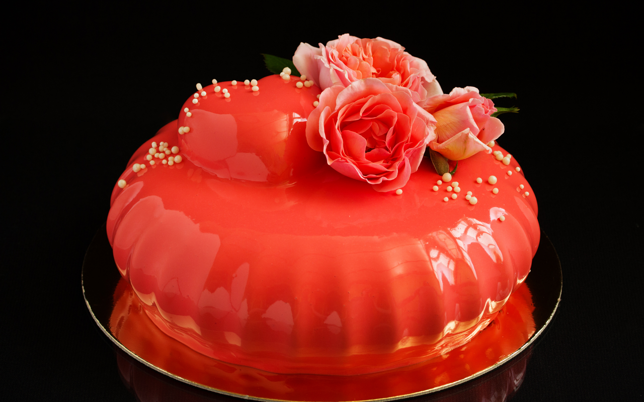 торт, тортик, розы, комната, cake, cakes, pink, red, roses, sweets, nice, environment, black, table, main, read, vine, see, nice, wide