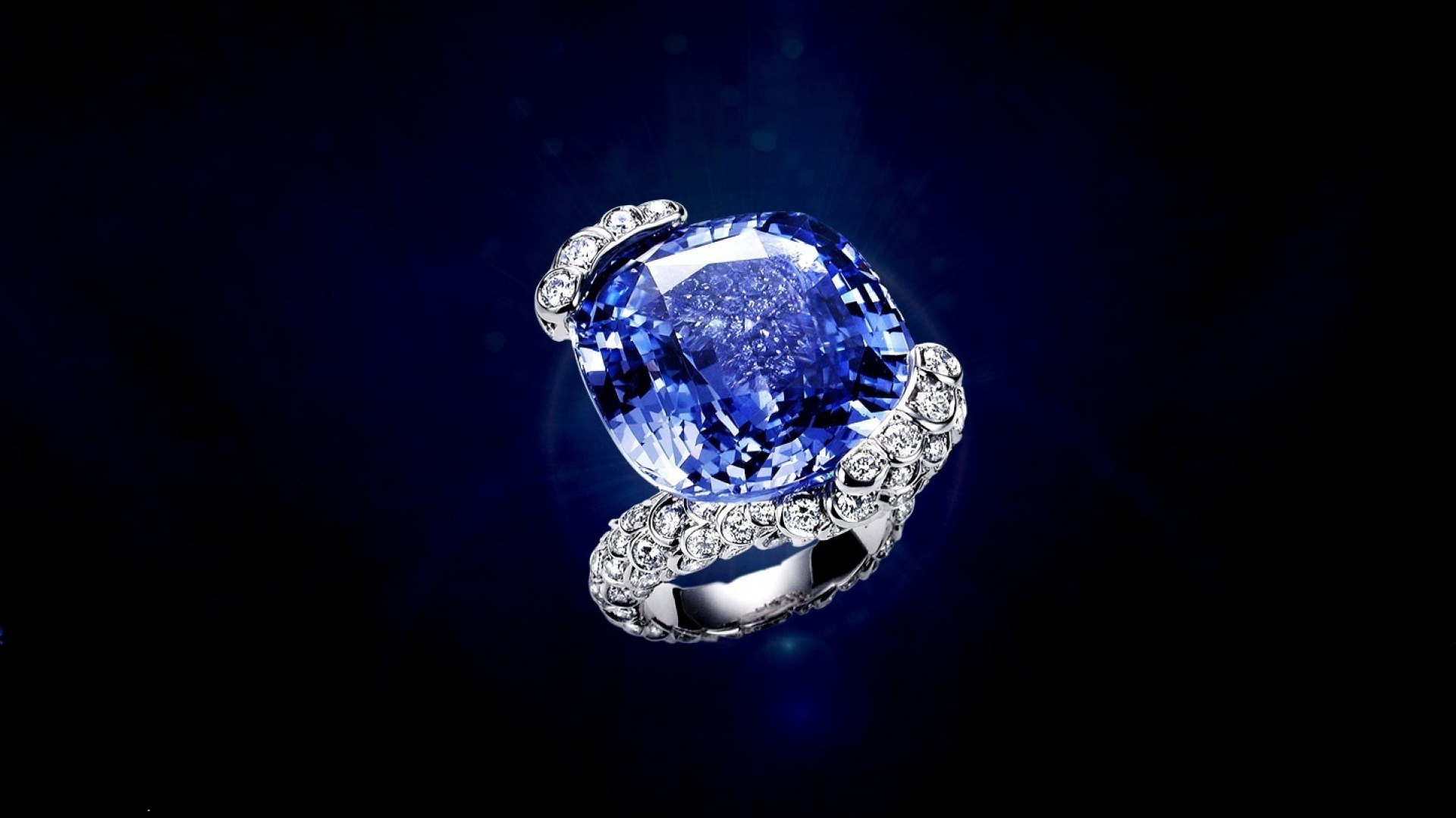 украшение, кольцо, diamond, камень, синий, сапфир