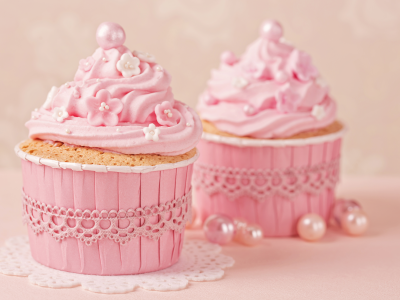 pink, delicate, baby, cupcake