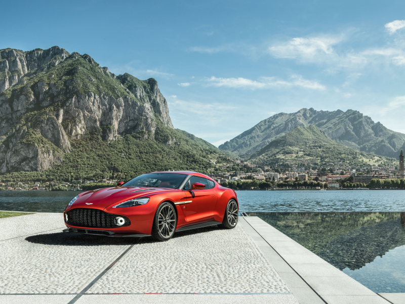 астон мартин, автомобиль, aston martin, aston, martin, vanquish, red, front, car, front, beach, wind, sun, solar, white see, eyes, nice, sky, white, nice, wide