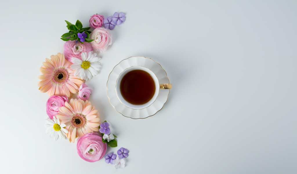 pink, coffee, кофе, tender, чашка, cup, flowers, цветы