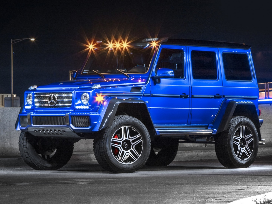 mercedes, g class, внедорожник, гелик, ночь, город