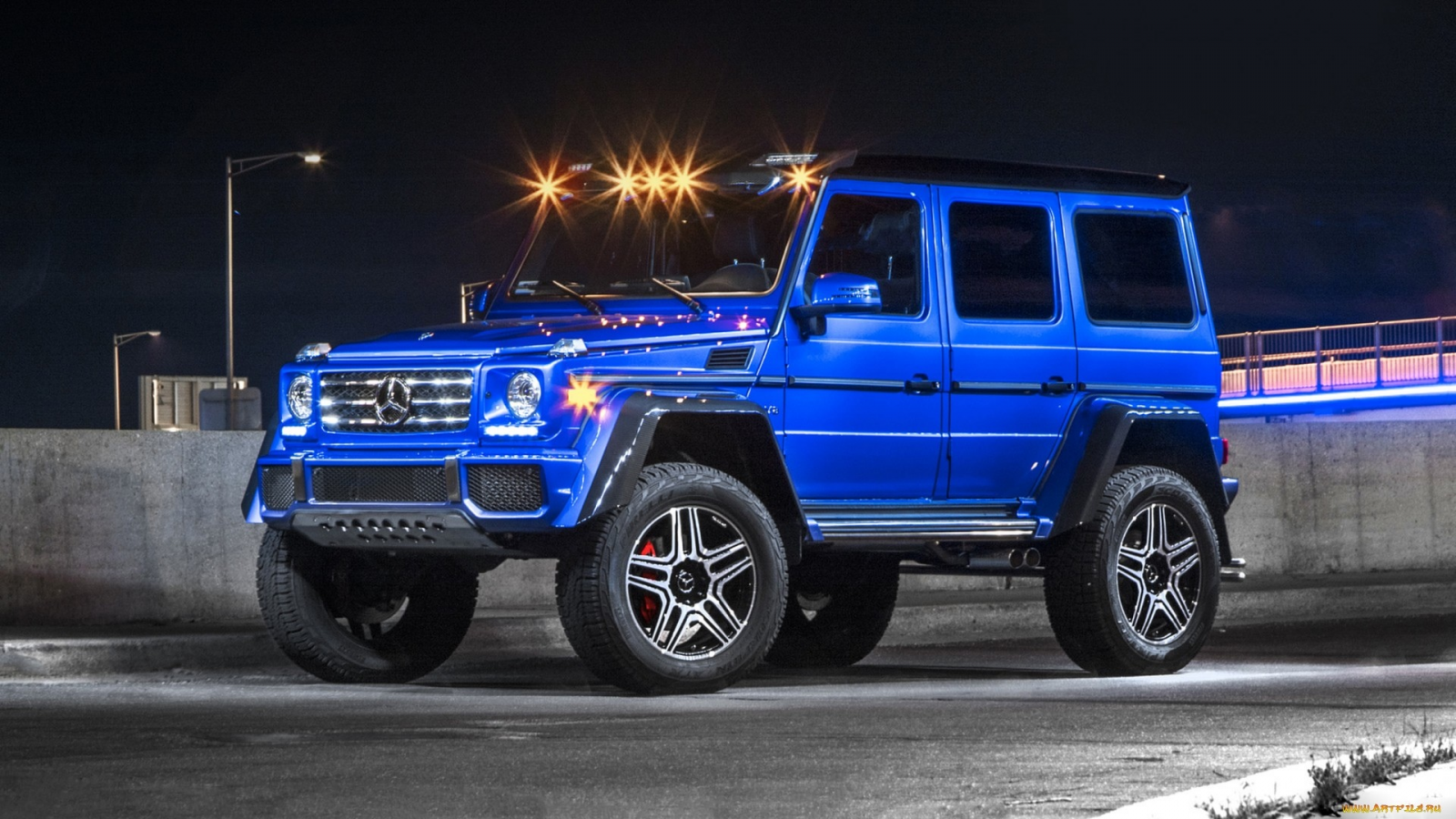 mercedes, g class, внедорожник, гелик, ночь, город