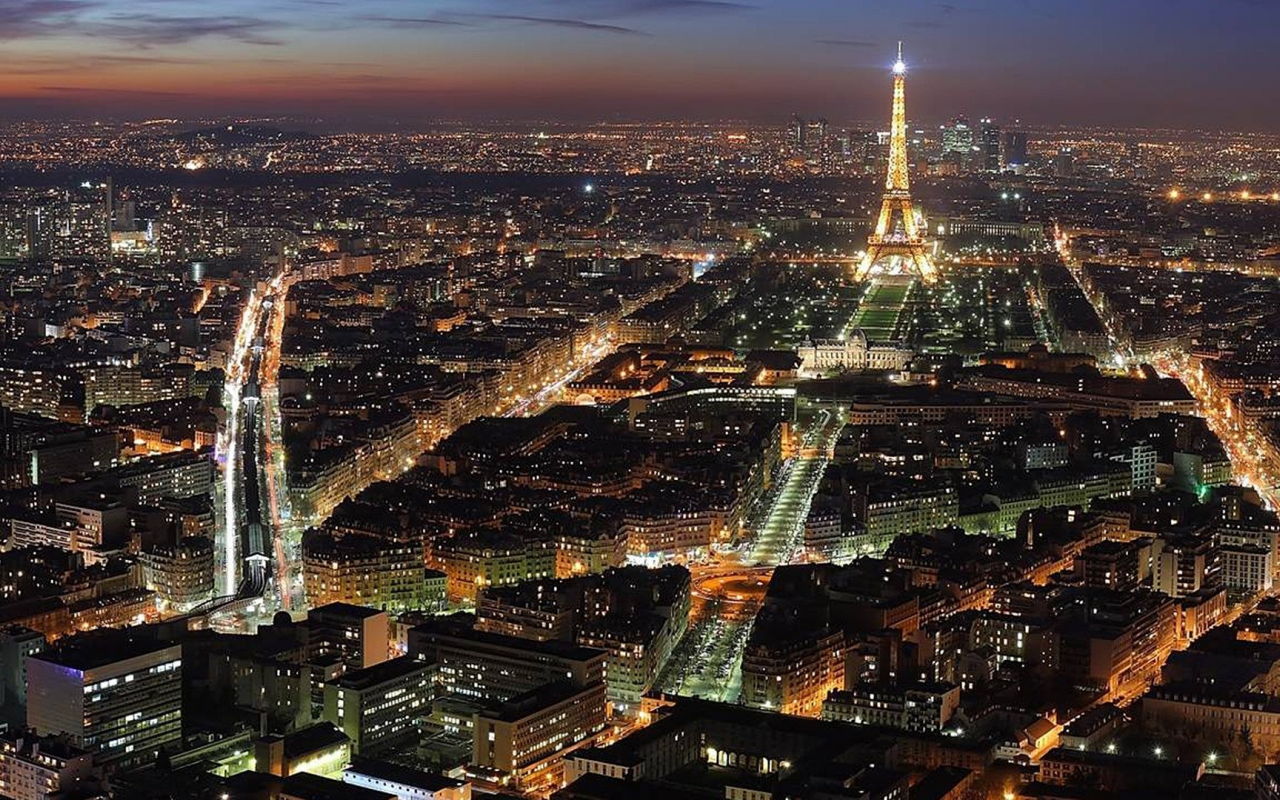 ночной париж, ночь, панорама, париж, paris, valley, panorama, panoramic, see, night, up, sky, nice, wide