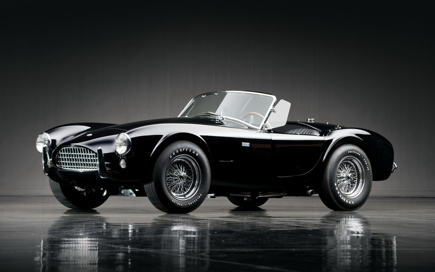 автомобиль, шелби, кобра, shelby, 289, cobra, 1963, front, black, garage, musclecar, power, car, sun, room, see, indusrial, dark, nice, wide