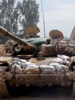 танк, т72, девушка, сирия, курдский, пушка, 125мм, 2017, girl, syria, kurdish, tank, main, battle, tank, t72, gun, 125mm, mod, side, sand, armed, combat, vehicle, armor, armored, military, weapon, weapons, desert, see, wide