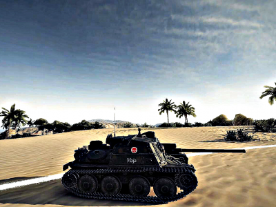 world of tanks, sav m 43, вид сбоку, пустынный камуфляж