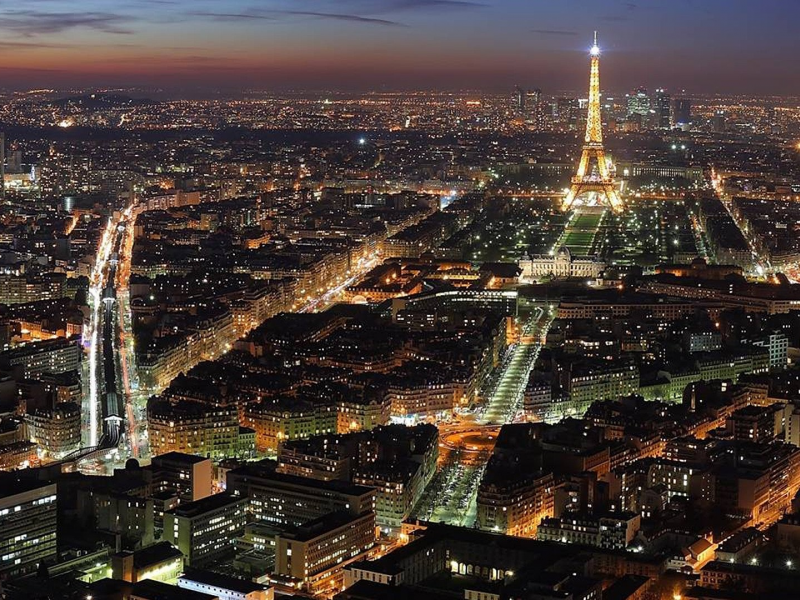ночной париж, ночь, панорама, париж, paris, valley, panorama, panoramic, see, night, up, sky, nice, wide