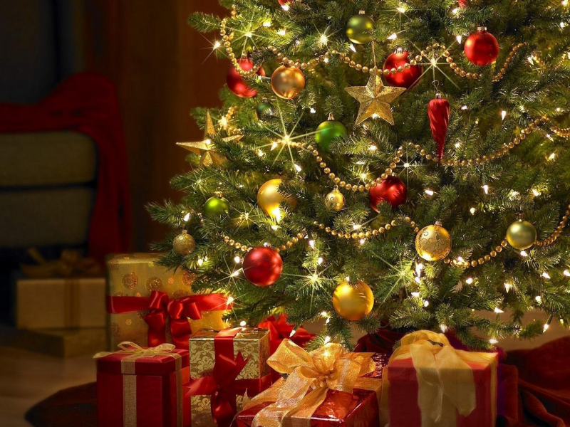 ёлка, подарки, новый год, рождество, комната, happy, holidays, xmas, christmas, gifts, room, tree, spruce, see, toys, sun, winter, nice, wide