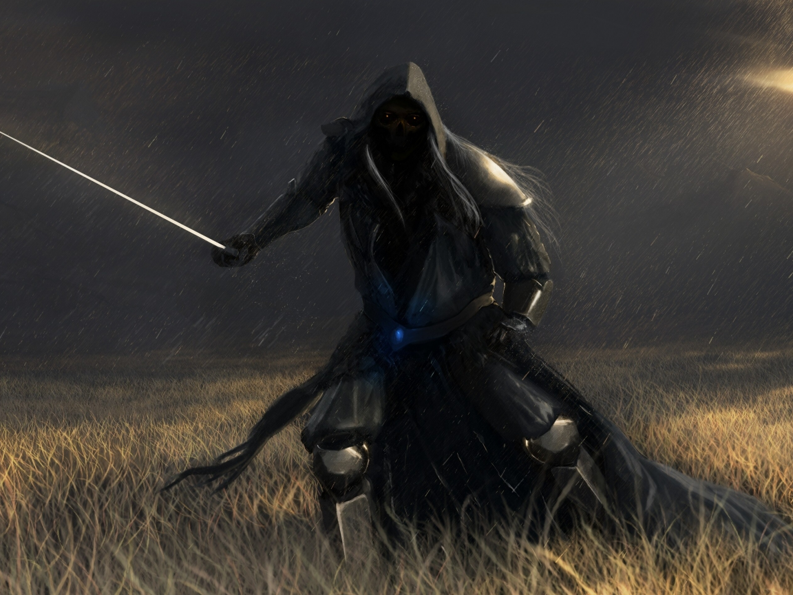 черный рыцарь, меч, ночь, страх, ливень, проклятое место, в поле, саван, смерть