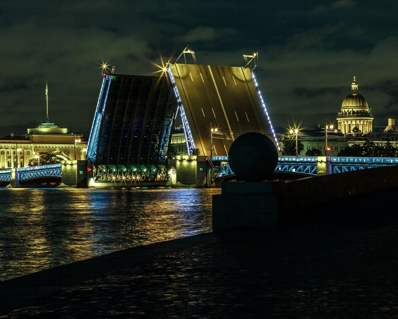 петербург, питер ночью, разводка мостов