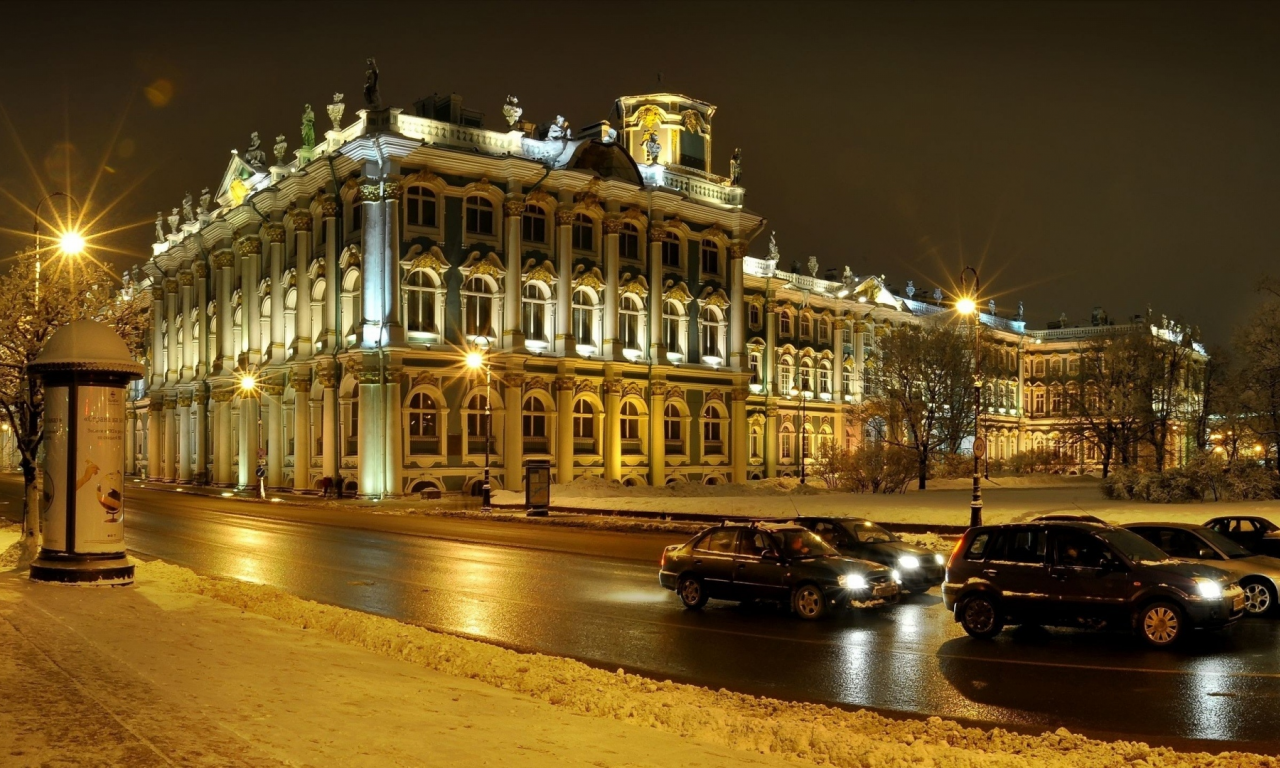 петербург, зимний дворец, питер ночью