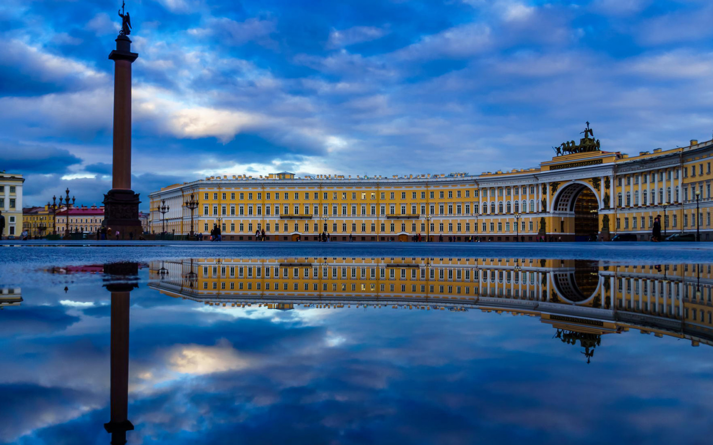 петербург, дворцовая площадь, вода, отражение