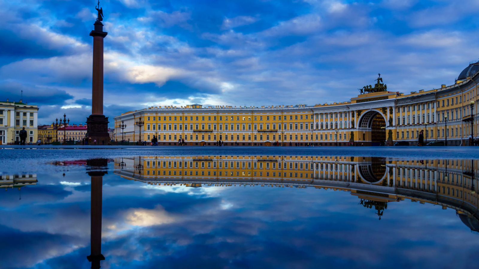 петербург, дворцовая площадь, вода, отражение