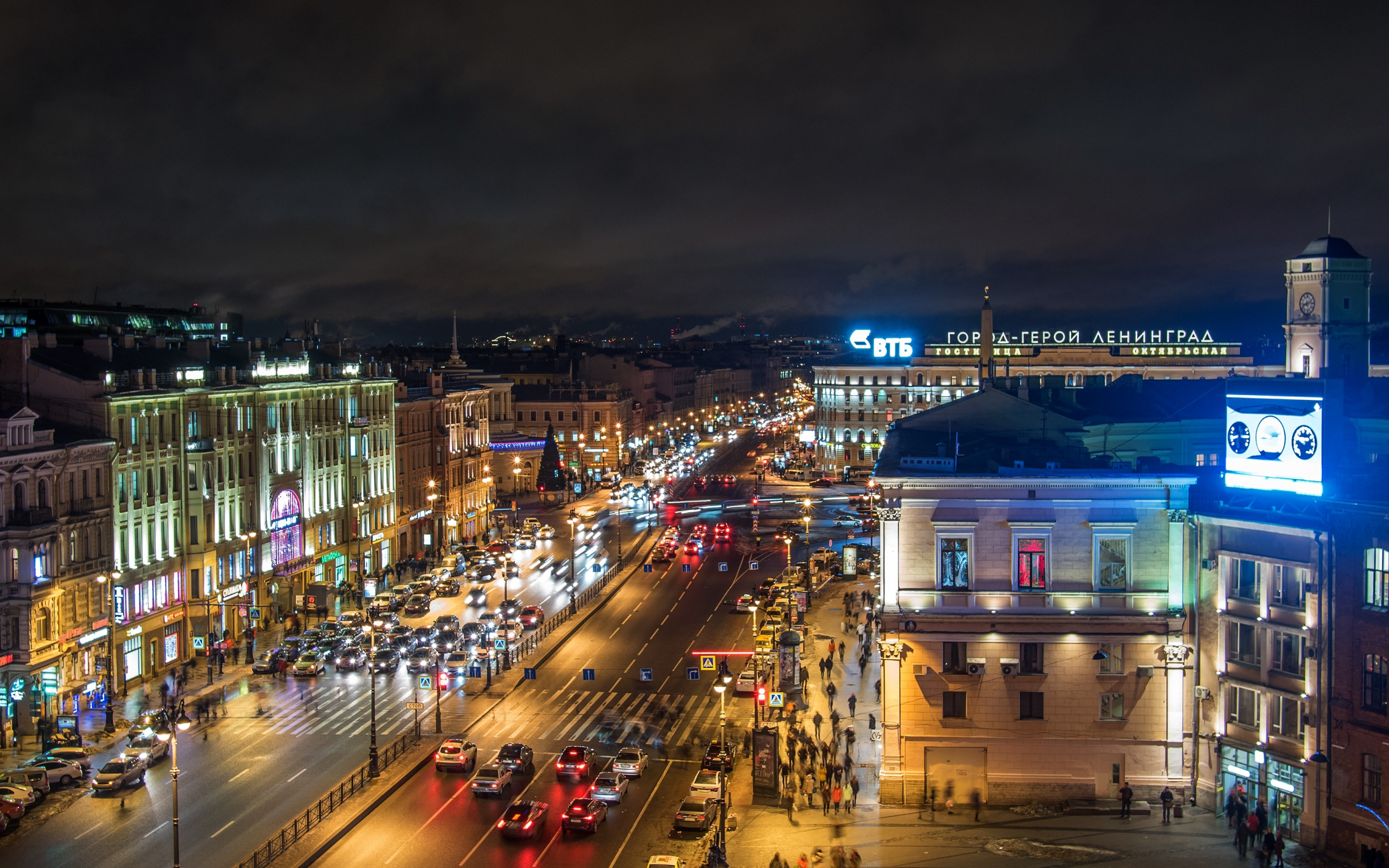 петербург, питер ночью, невский, проспект, панорама