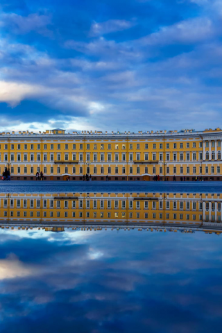 петербург, дворцовая площадь, вода, отражение