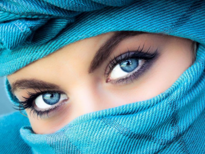 девушка, красивые глаза, макияж, голубые глаза, крупно
