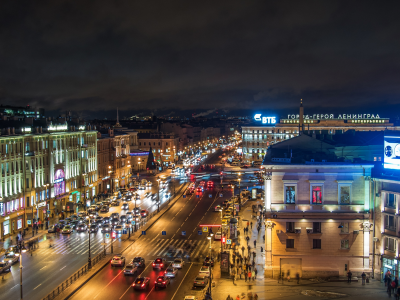 петербург, питер ночью, невский, проспект, панорама