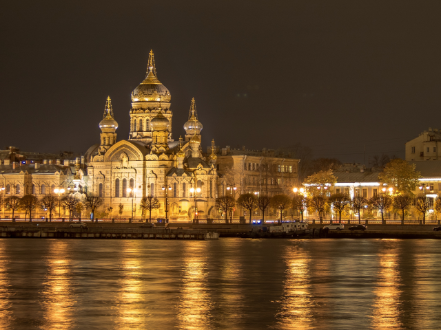 петербург, питер ночью, нева, собор, храм